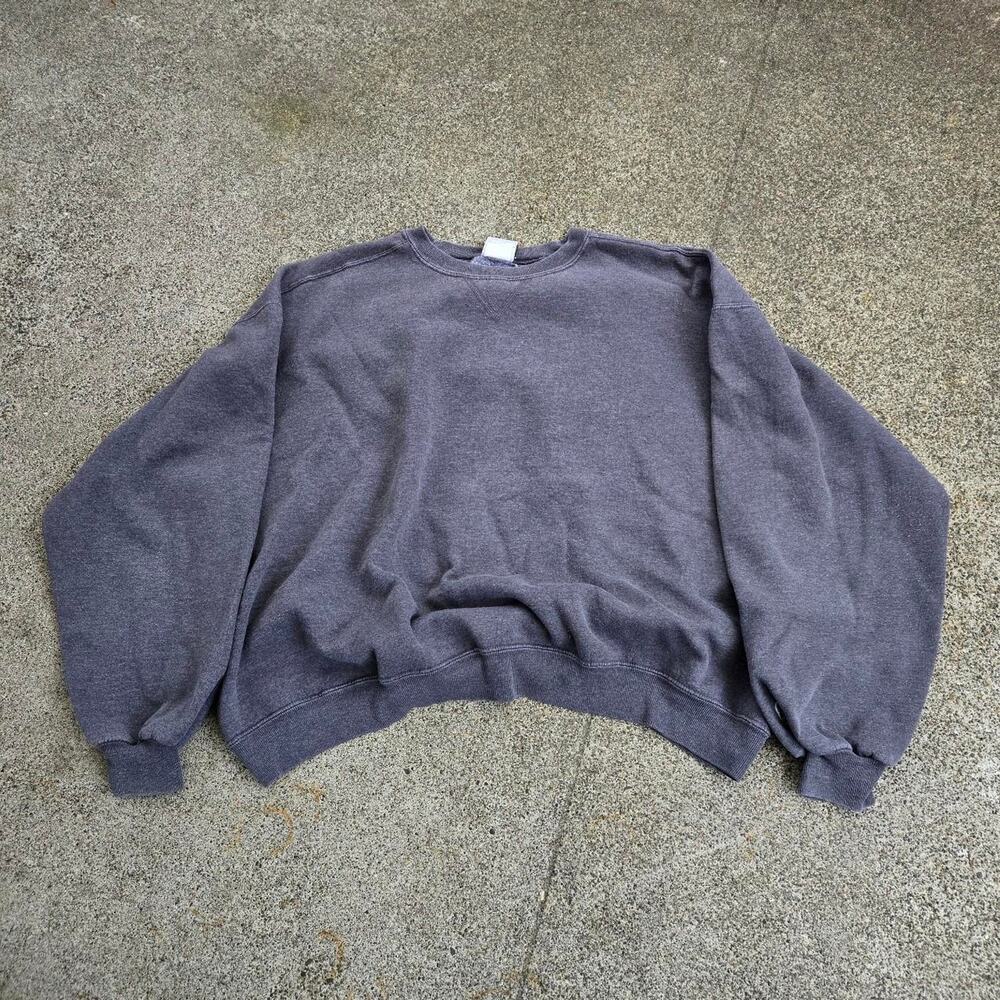 Vtg 90s DISCUS ATHLETIC Plain Earthtone Minimal Baggy Crewneck Sweatshirt XXL